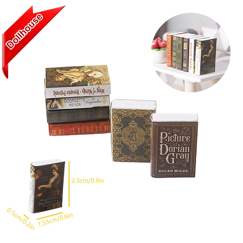 6 Stücke 1:12 Puppenhaus Miniatur Buch Comic Kleine Bücher Mini Modell Kinder Pretend Spielen Spielzeug Puppenhaus Zubehör