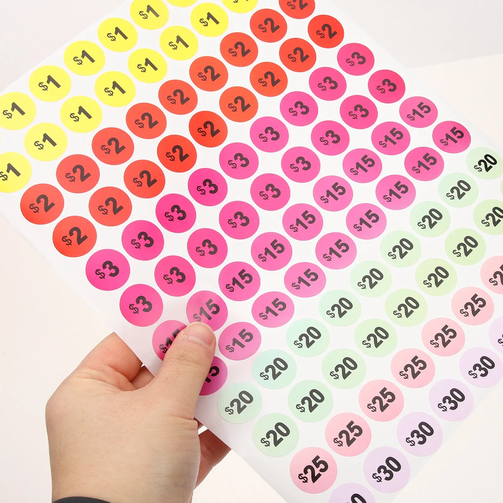 30 Sheets Stickers Label Goods Pricing Assorted Garage Sale Labels Supplies Kit