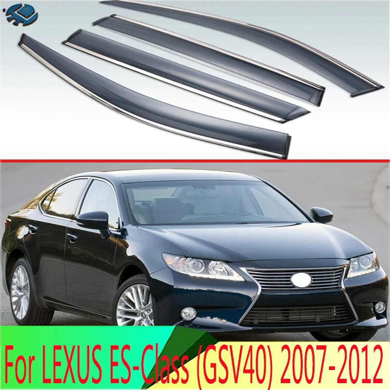 For LEXUS ES-Class (GSV40) 2007 2008 2009 2010 2011 2012 Plastic Exterior Visor Vent Shades Window Sun Rain Guard Deflector 4pcs