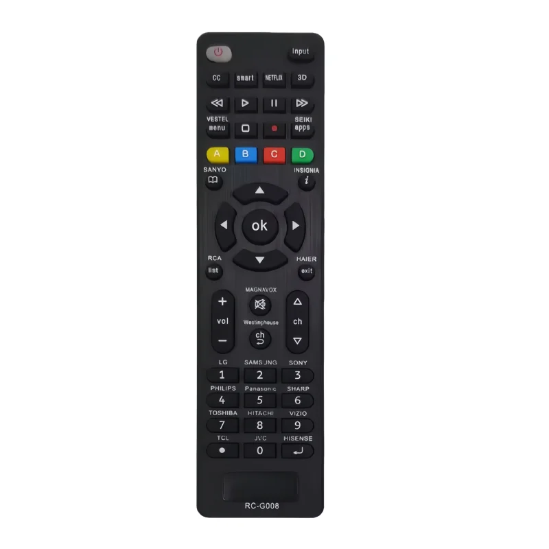 Universal RC-G008 Infrared Backlit TV Remote Control Replacement Compatible with Multiple Models