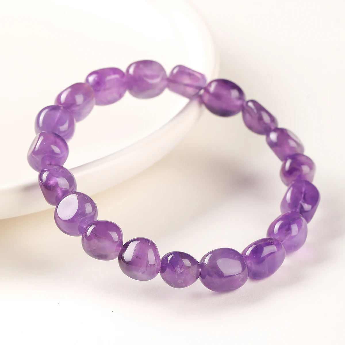 Natural Stone Amethyst Quartz Citrine Crystal Beads Stretch Bracelet for Women Men Daily Jewelry Healing Crystal Bangle ﻿