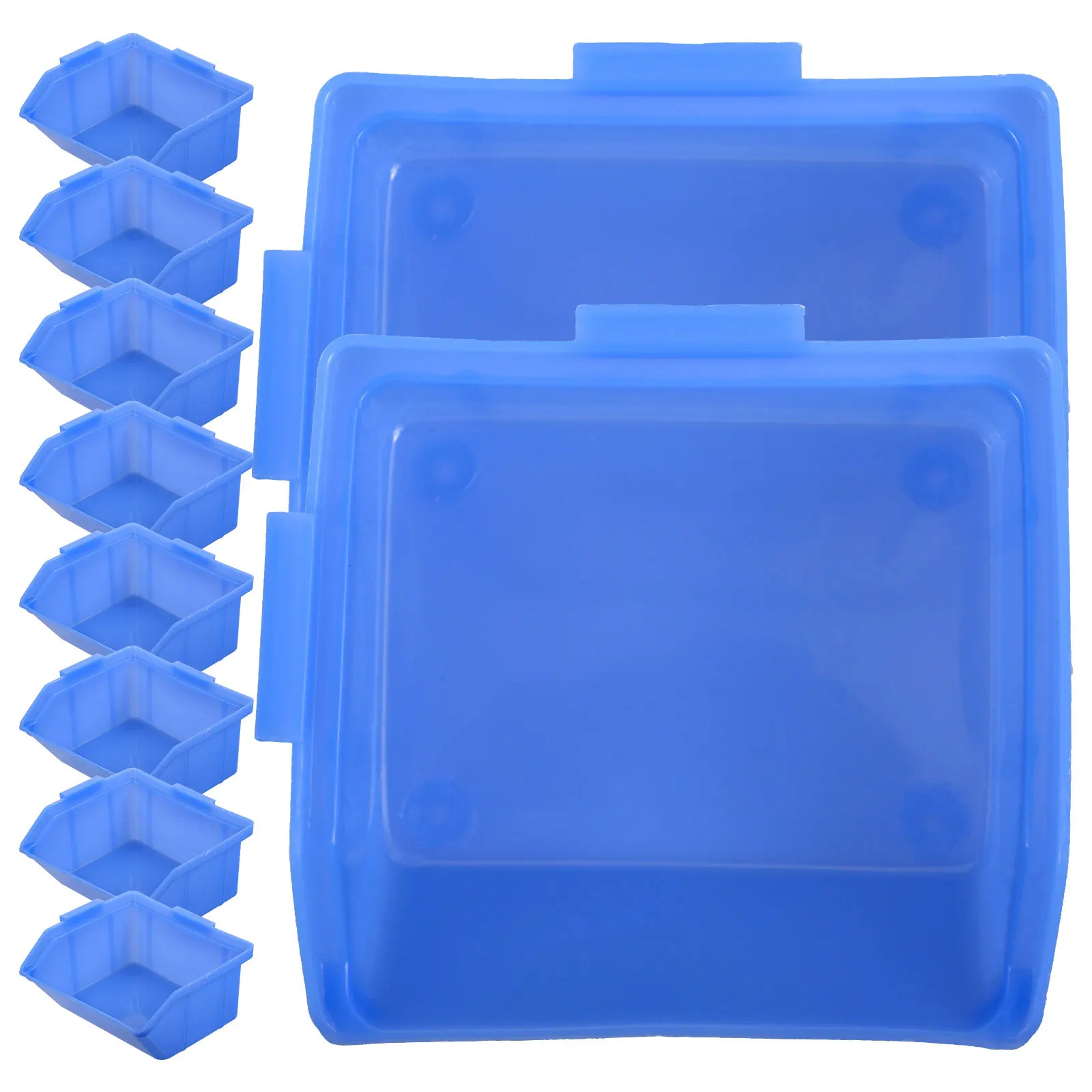 10 Cs/Package Oblique Component Box Craft Storage Container Blue Small Bins for Organizing Screws