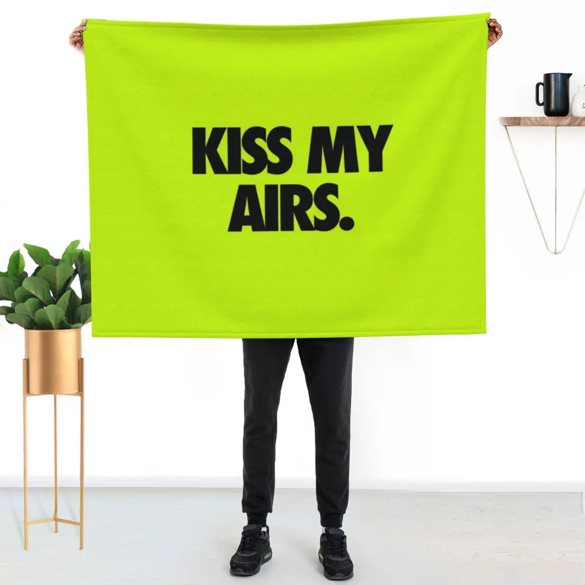 KISS MY AIRS FLUOR Throw Blanket Fuzzy Plush Throw Blanket for Sofa Chair