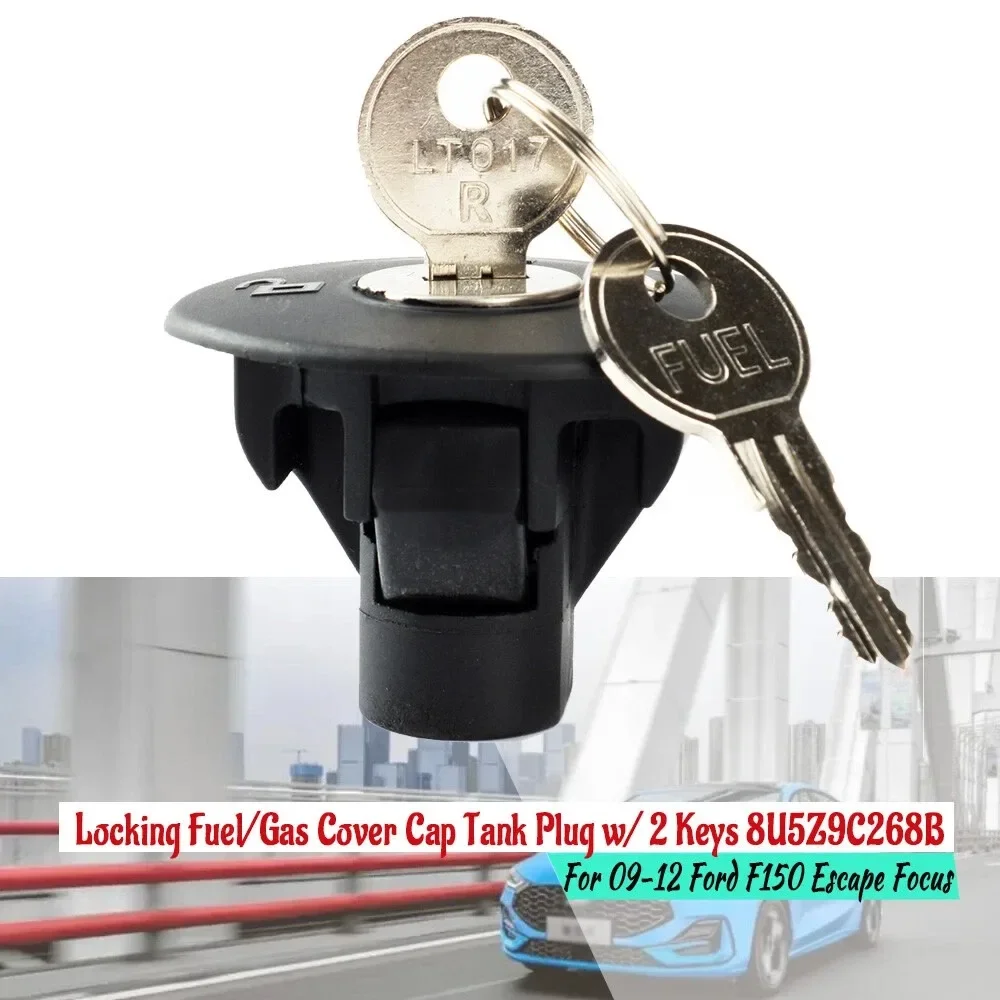 Lock Fuel Tank Cap & Key For Ford Focus Edge Kuga Fiesta Fusion Mustang Explorer Raptor Lincoln Mercury 8U5Z9C268B 8U5A9C268AC