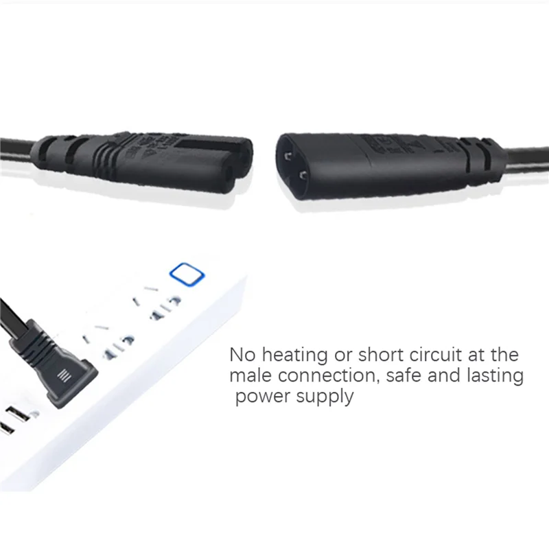 ABKQ-10X IEC320 C8 إلى 2X C7 Y سلك طاقة تيار متردد سبليت، IEC الشكل 8 ذكر إلى 2 أنثى 1 في 2 خارج كابل طاقة التيار المتردد