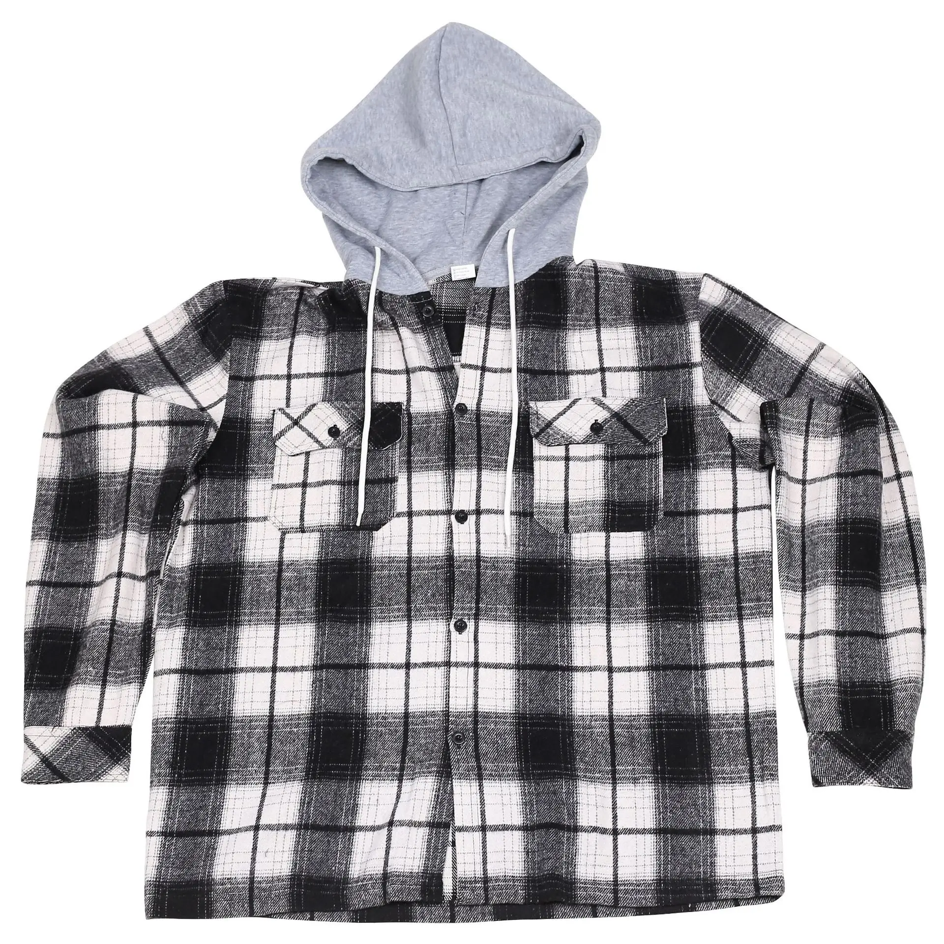 

Cross-border heavy spring and autumn men's loose hip-hop high-end trend programmer hooded long sleeve shirt J jacket