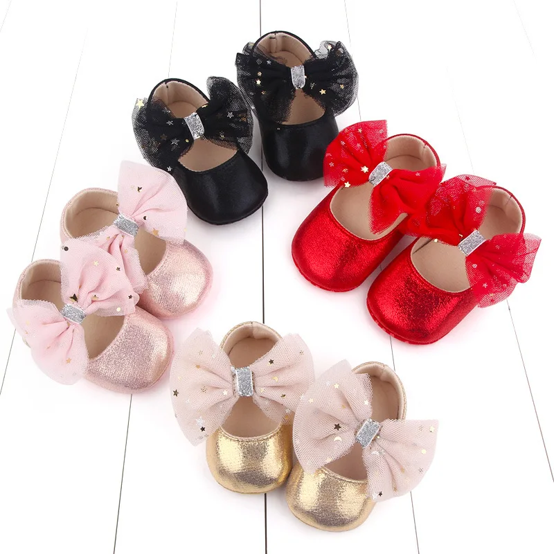 

Новые туфли для маленьких девочек с хлопковыми пуговицами. Первые ходунки с большим бантом. Весенне-осенние туфли принцессы для вечеринки, свадьбы, ребенка 0–18 месяцев.
