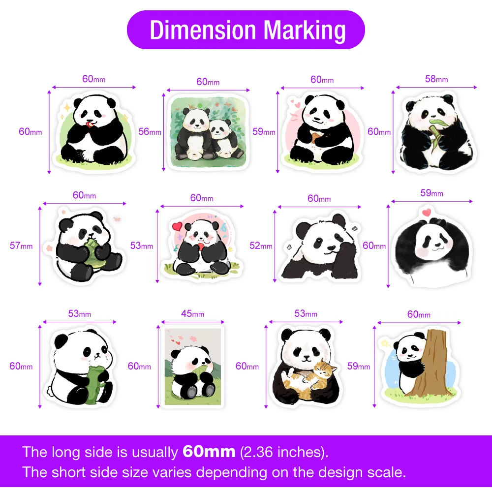 ملصقات الباندا اللطيفة الممتعة للأطفال DIY هدية لعبة ملصق تزيين لسجل القصاصات والمجلة والكمبيوتر المحمول والهاتف والأمتعة والثلاجة المقاومة للماء #4