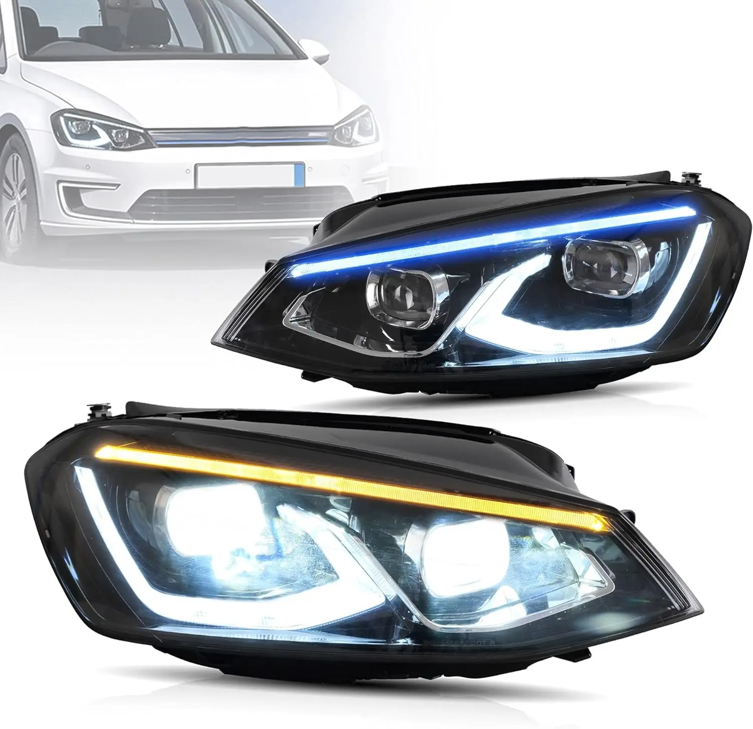 

LED Headlights Assembly for VW Golf 7 2014-2019 (Not Fit for GTI, Golf R, TDI) with Startup Animation Dynamic Animation