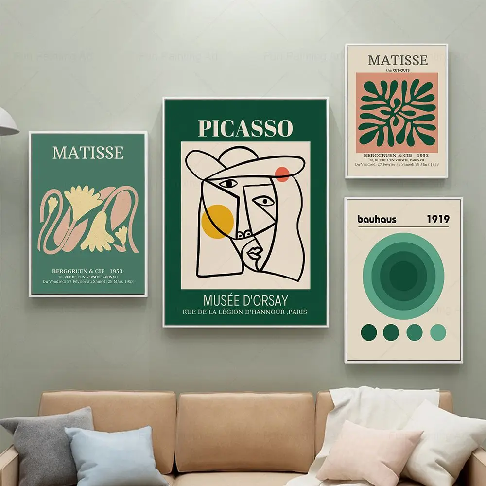 مجردة زهرة ماتيس بيكاسو المشارك معرض معرض الرسم على لوحات القماش الجدارية طباعة الشمال صورة ديكور غرفة المعيشة الحديثة