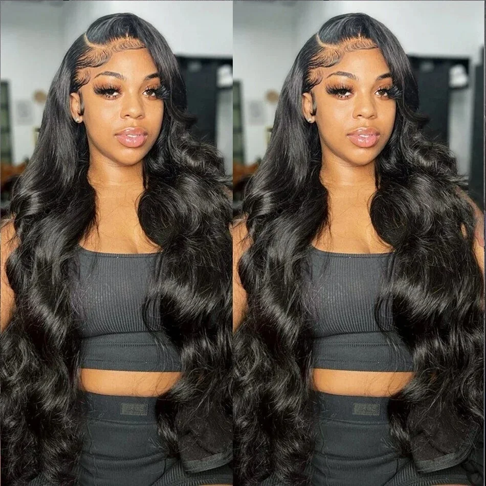 180 Density Body Wave 13x6 Hd Transparent Lace Frontal Wig Human Hair 30 40 Inch Lace Front Lace Wigs Pre Plucked With Baby Hair