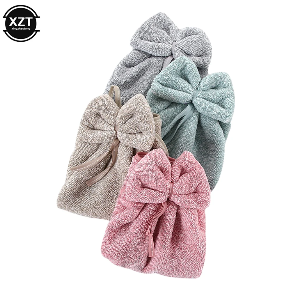 New Bowknot Coral Velvet Hand Towels for Kitchen Bathroom Microfiber Soft Quick Dry Absorbent Cleaning Cloths Home Terry Towels