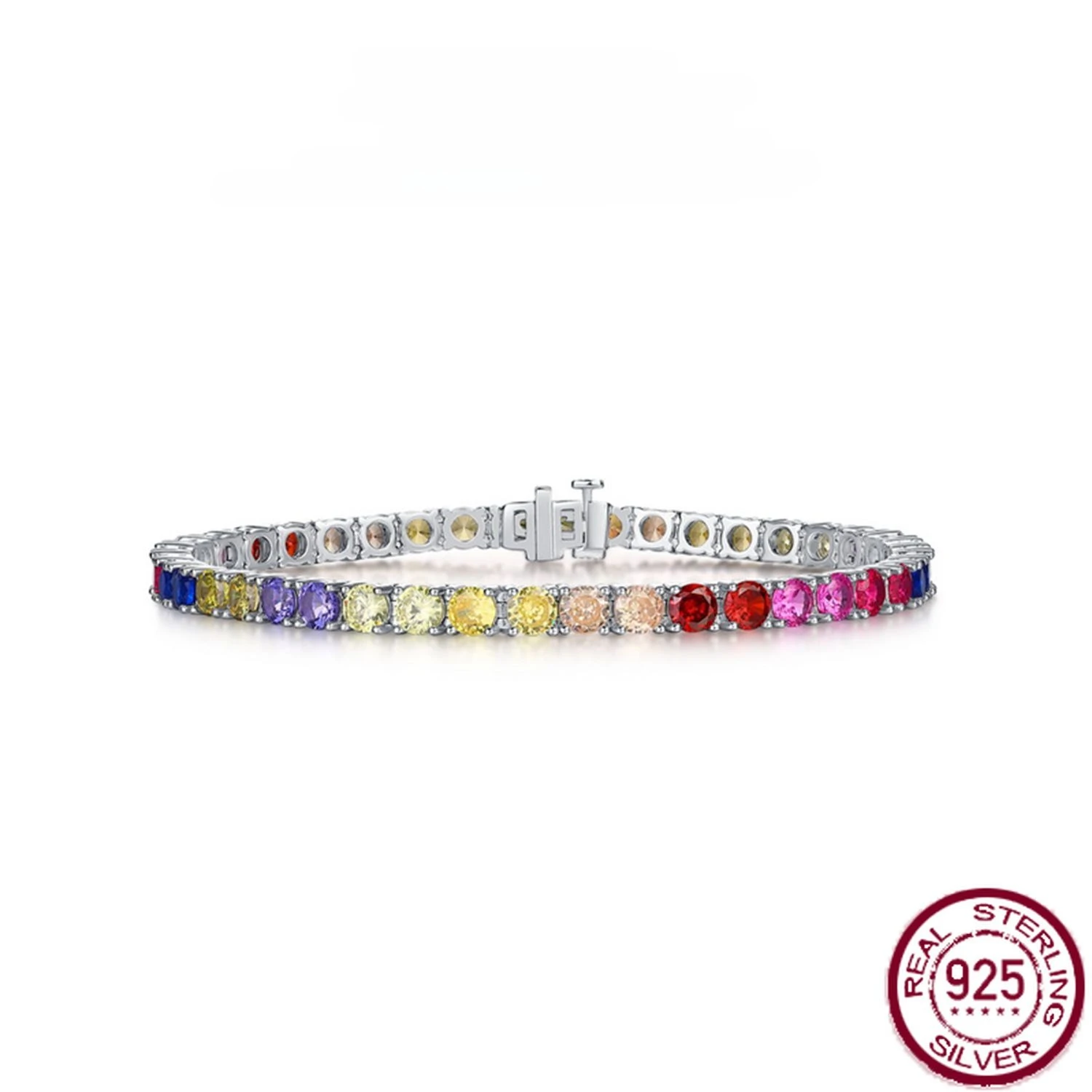 

New S925 pure silver colored zircon box chain color jewelry European and American light luxury niche design wedding jewelry