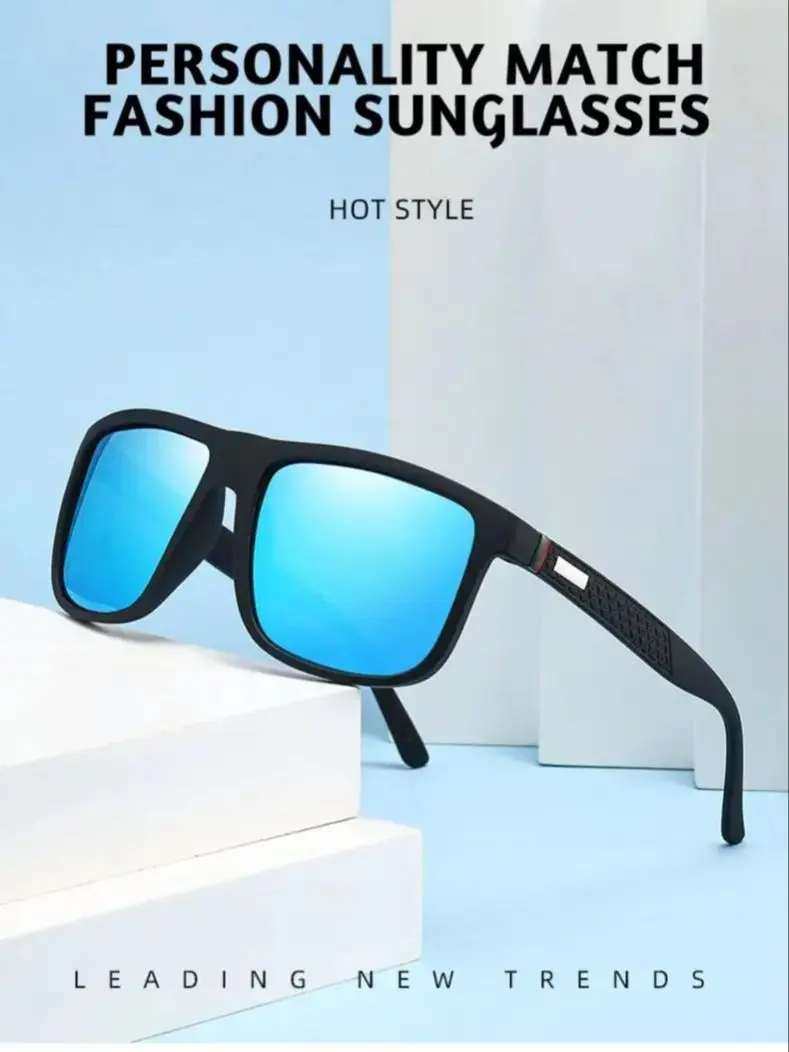 Okulary przeciwsłoneczne w stylu vintage, kwadratowe, polaryzacyjne, męskie i damskie, luksusowa marka, designerskie okulary męskie do jazdy samochodem, wędkowania, ochrona UV400, okulary męskie. — zdjęcie 2