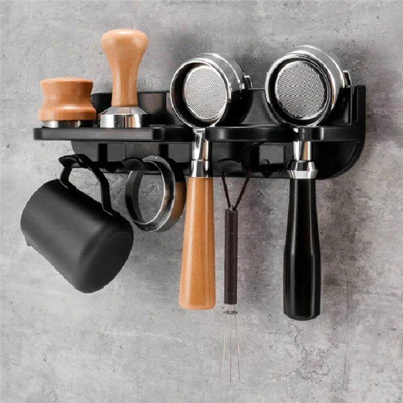 AF93-Rak Penyimpanan Mesin Kopi Tanpa Meninju Mesin Kopi Finishing Wall Stand Powder Cloth Organizer Finishing Wall Stand Du