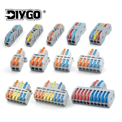 5PCS Lever Fast Wire Connectors Connect Electrical Universal Splicing Compact Inline Push-in Home Terminals Block 412/413 SPL