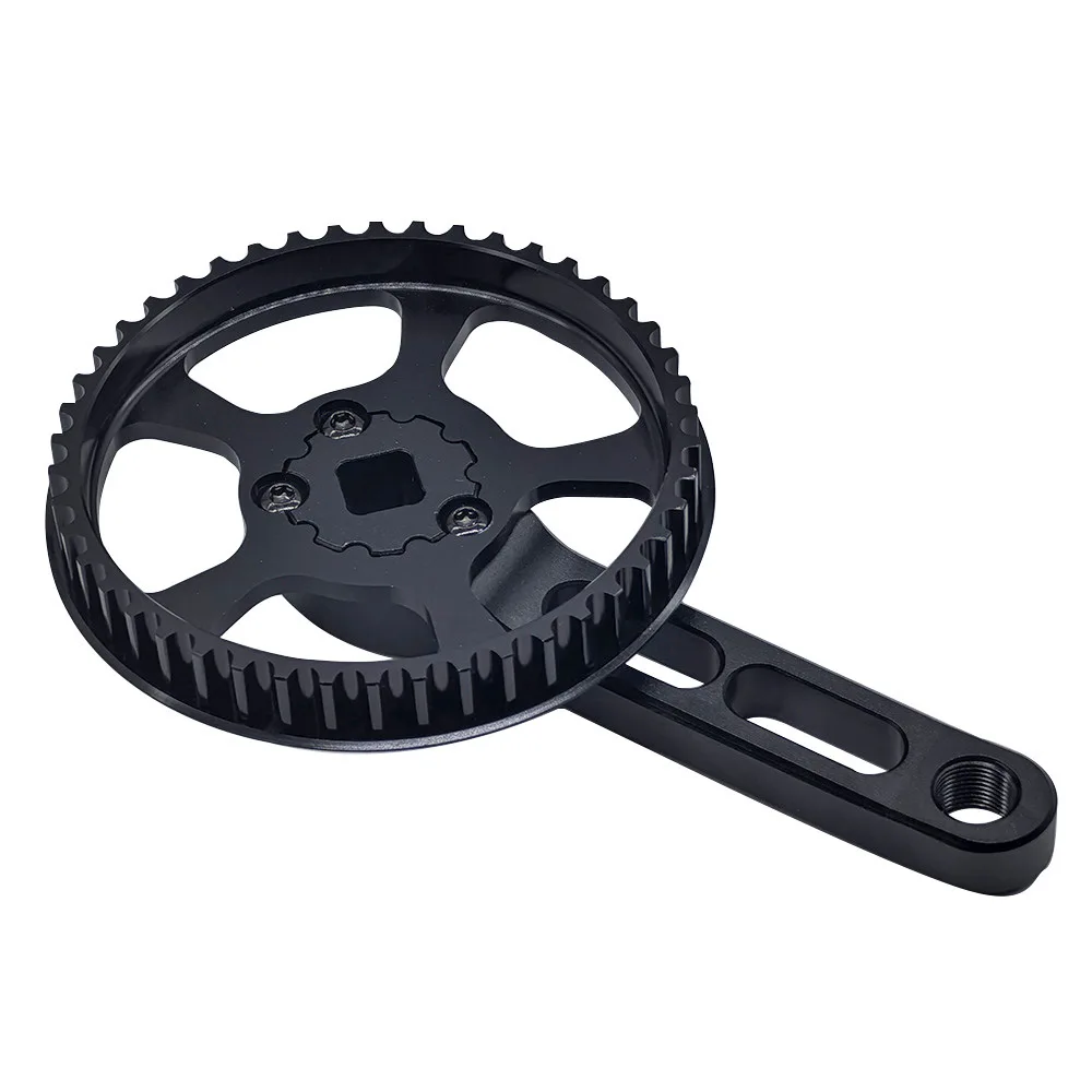 For Bike Upgrading Black Alloy Bicycle Crank 46T Crankset For Bicycle Bicycle Crank HTD-8M-12 System 46 Tooth Count
