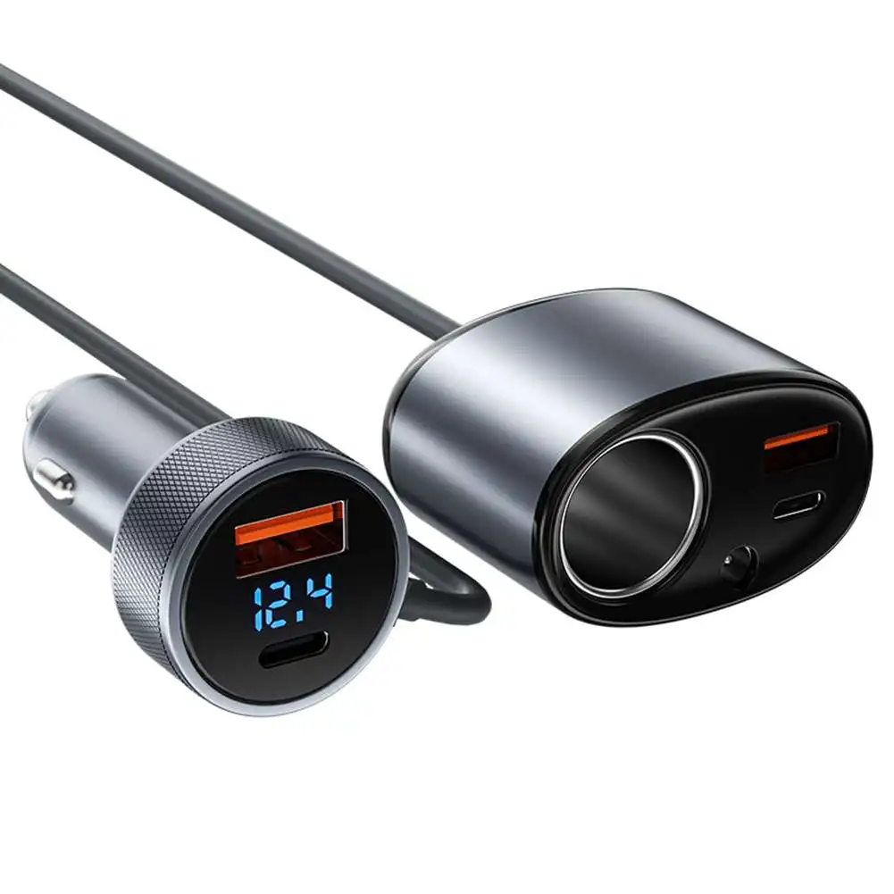 A99E-Multifunction 12-24V Cigarette Lighter Digital Display Power Adapter Cable For Starlink Mini PD Power Cord