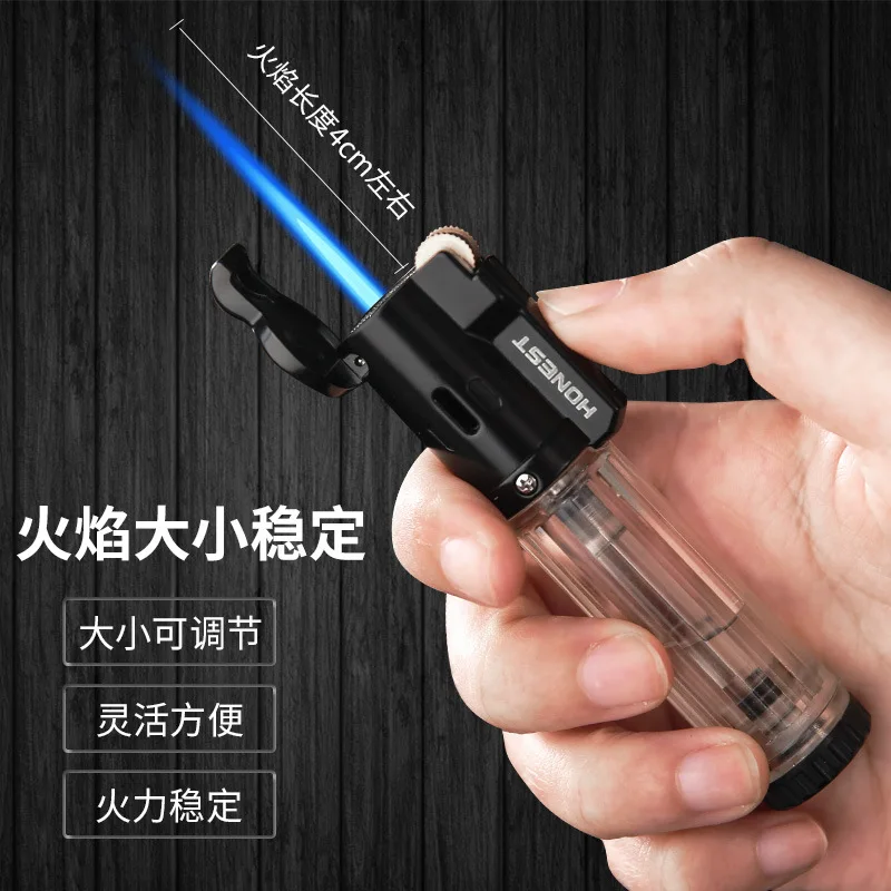 2026 New Honest Windproof Butane Torch Lighter Flint Ignition Blue Jet Flame Cigar Lighter Is The First Choice for Men’s Gifts