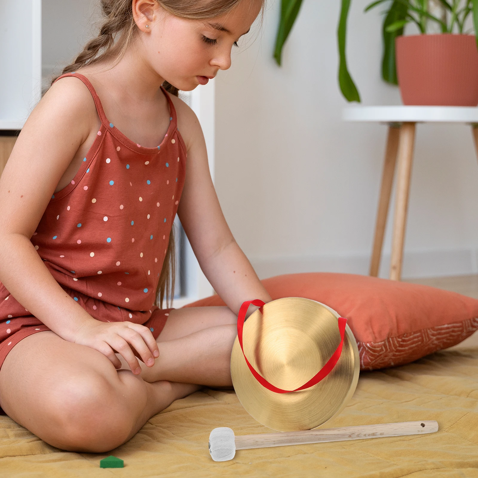 

1set 1Set Copper Gong Instrument Mini Handheld Chinese Traditional Percussion 15Cm Portable Durable Alloy Friendly Craft