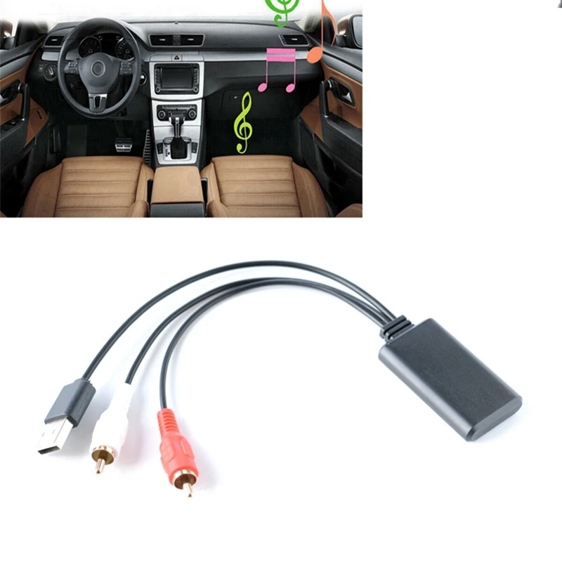 1 peça carro universal módulo bluetooth carro sem fio módulo bluetooth rca aux cabo de áudio alimentado por usb