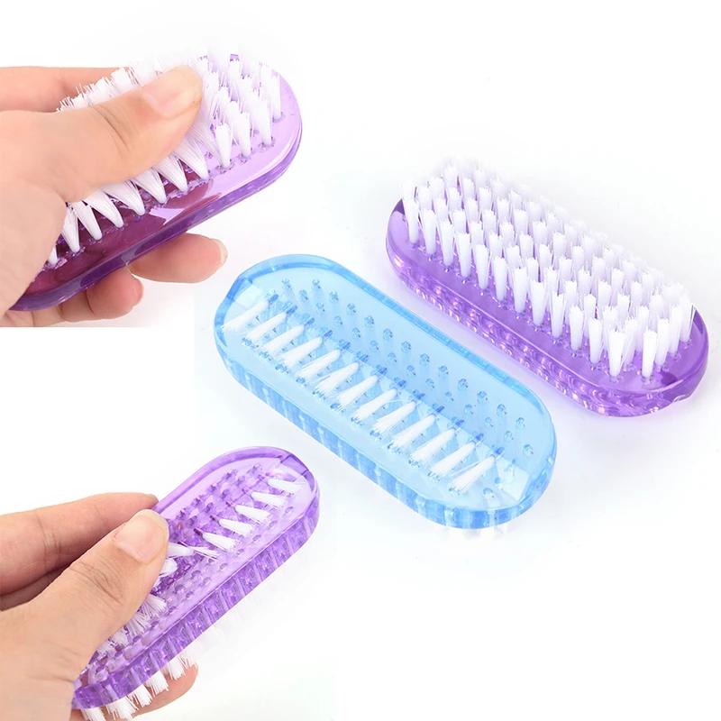 

Hand Nail Cleaner Double Sided Plastic Scrub Brush Portable Nail Dirt Remover Manicure Cleaning Accessory