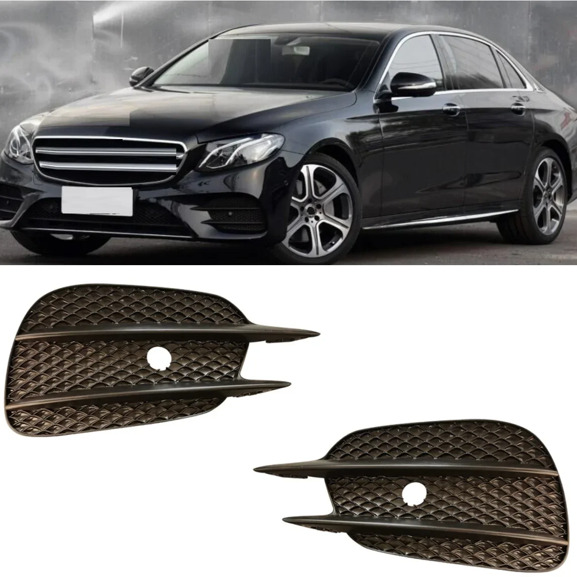 

Car front bars air mesh fog light frame Foglight frame for Mercedes-Benz W213 E class E200 E260 E300 E400 2016