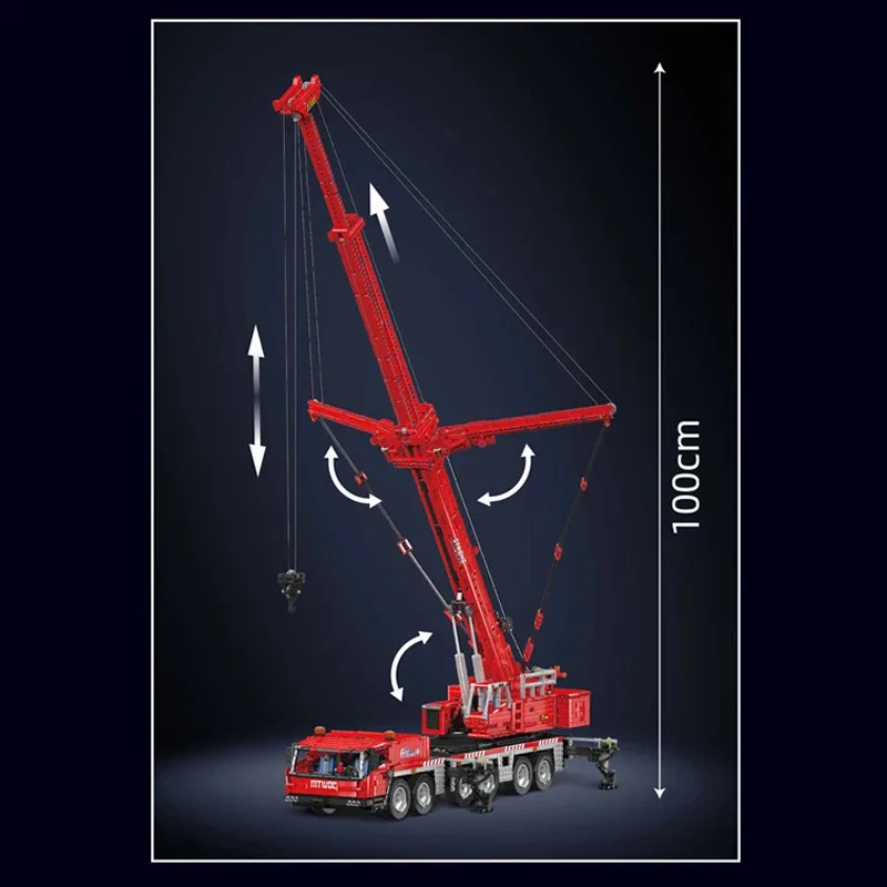 MOLD KING 17065 – blocs de construction de camion grue Mobile motorisé GMK, application de haute technologie RC, véhicule d'ingénierie technologique, ensemble de jouets