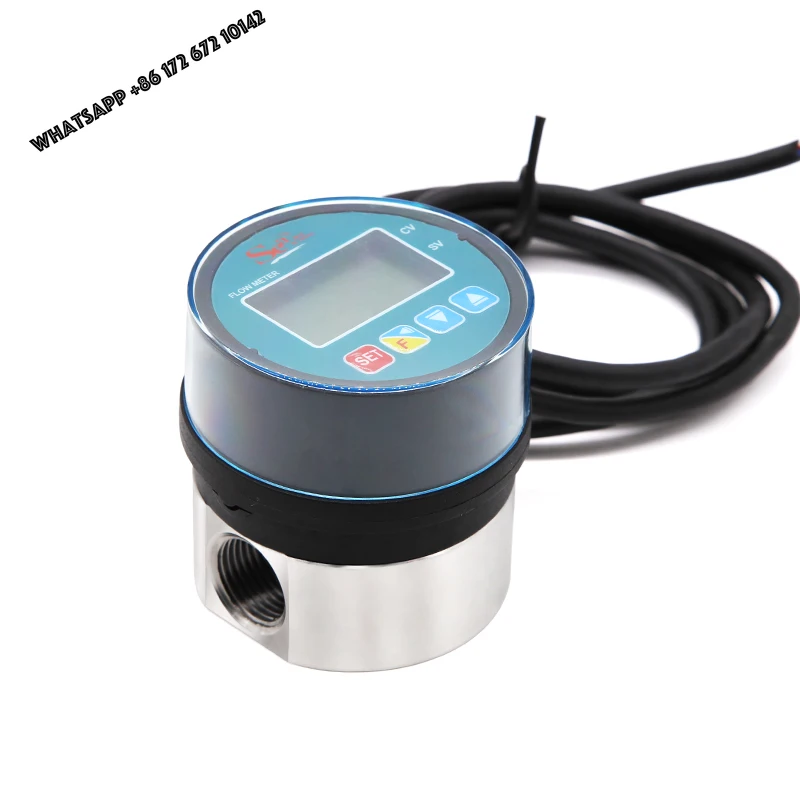 High Precision SS304 Diesel Flowmeter with LCD Display RS485 Modbus 24VDC Water Fuel Oil  Measure Gear Flow Sensor DN15