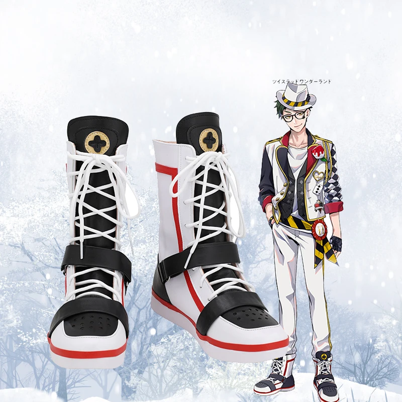 

Twisted-Wonderland Alice In Wonderland Theme Trey Deuce Cosplay Shoes Boots Halloween Carnival Shoes Custom Made