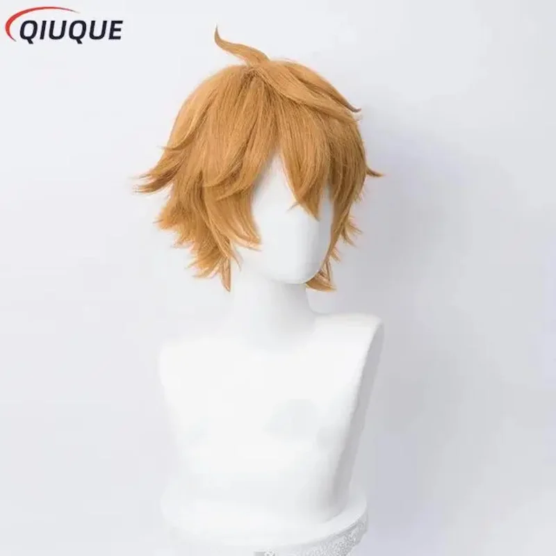 ゲーム原神タルターリアコスプレ衣装 30 センチメートルショートブラウンウィッグ靴レザーブーツハロウィンコスチューム sf/1