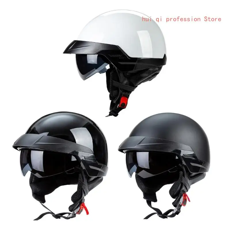 

Vintage Motorcycles Helmet Men and Womens Adults Open-Face Motorbike Helmets with Goggles Helmet H8WE