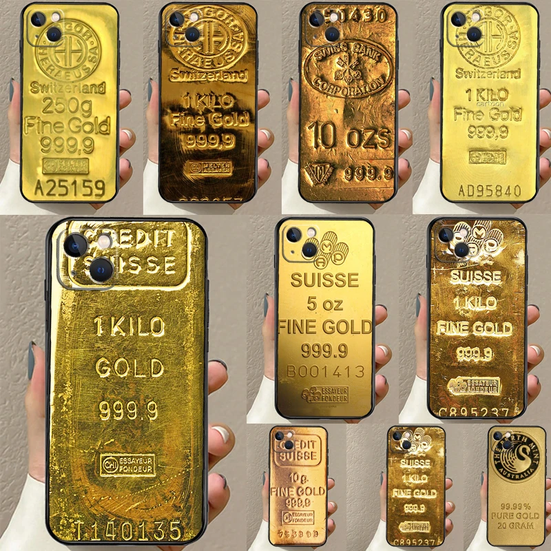 

Швейцарский тонкий золотой чехол для iPhone 16 15 14 13 11 12 Pro Max XS X XR Plus, задняя крышка для iPhone 16 15 14 12 13 Mini