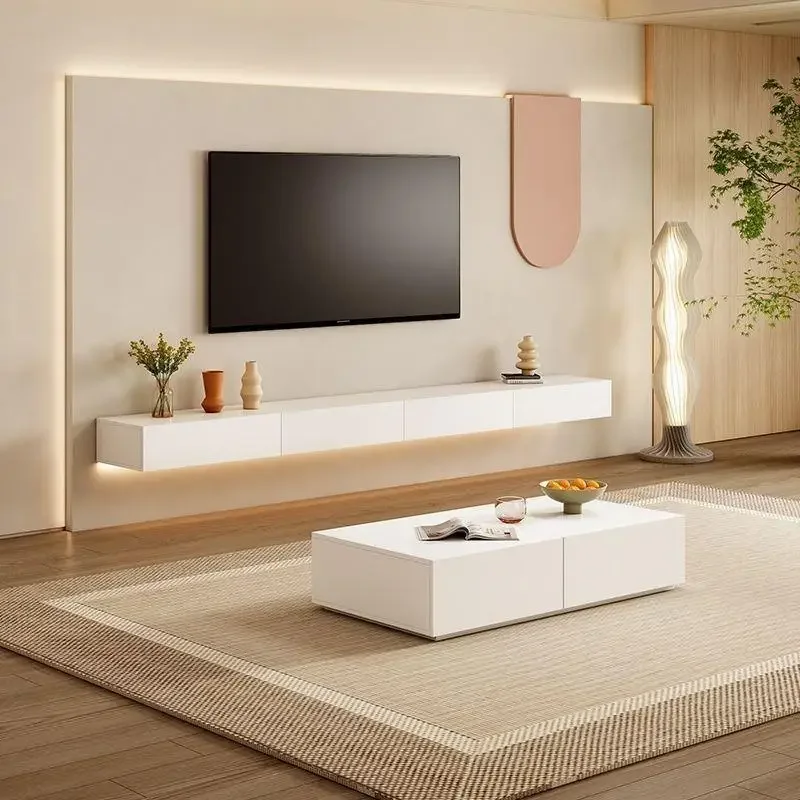 Hanging Console Tv Stands Floating Lowboard Cabinet Mirror Simplicity Tv Stands Console Suporte Para Tv Italian Furniture