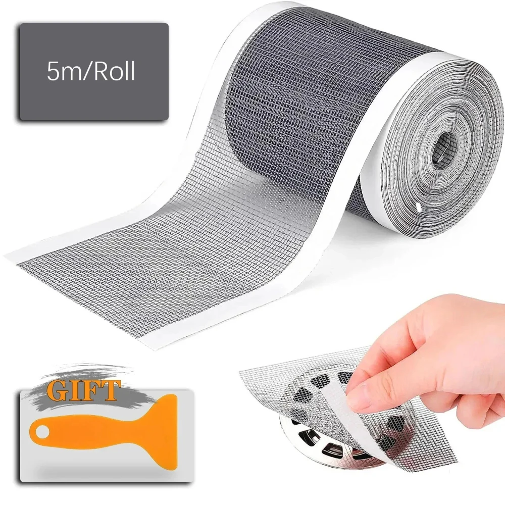 5~100m Cutable Shower Drain Hair Catcher Self-Adhesive Floor Drain Stickers Disposable Mesh Sink Strainer Filter For Bathroom