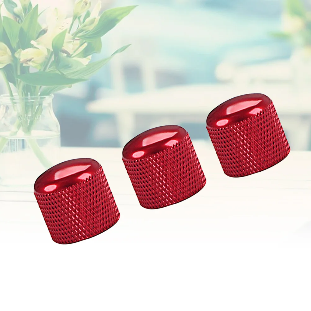 3pcs Metal Effect Pedal Control Amplifier Knobs for Electric Guitar Bass (Red) amp effect pedal knobs for guitar