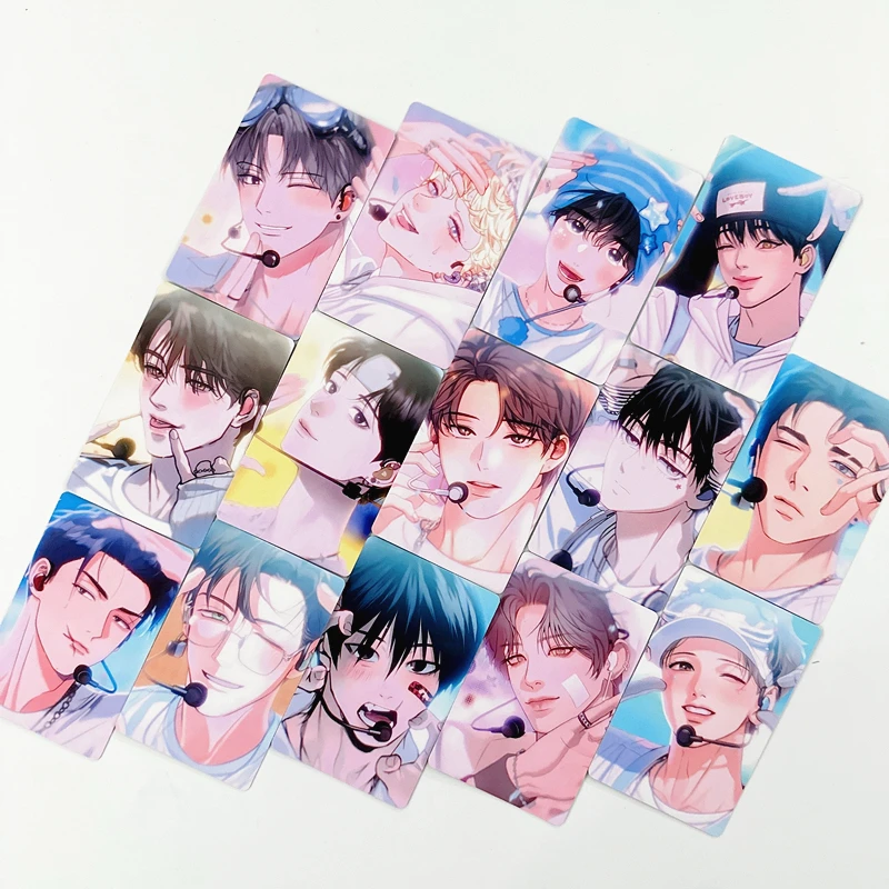 14 Stück Koreanische BL Webtoon Laser LOMO Fotokarten, Holografische Sammelkarten Souvenir-Geschenk für Comic-Fans Kunstsammlung