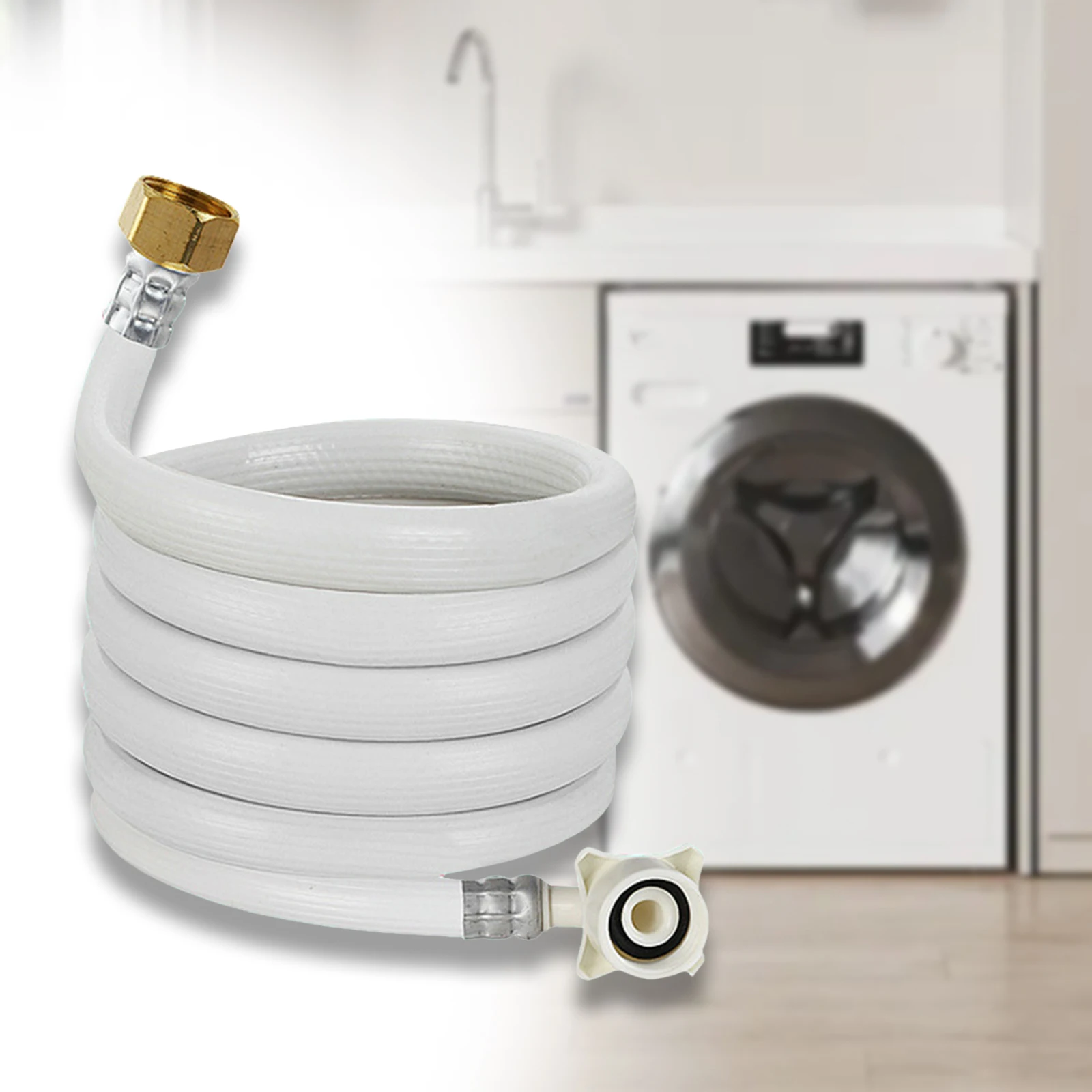 Faucet Line Connector Washing Machine Inlet Hose Connection Supply Line Water Inlet Hose Connector for Dishwashers Bathroom