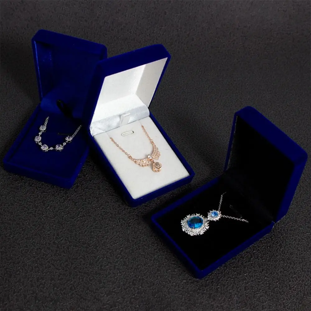 

New Velvet Storage Box Solid Color Square Velvet Jewelry Box Portable Multi-functional Holder Jewelry Storage