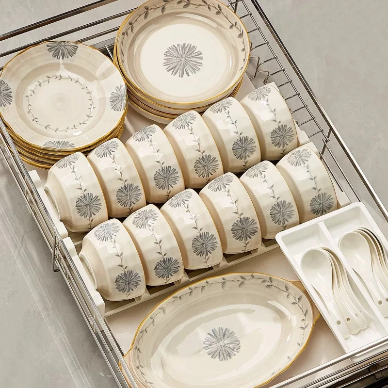 Nordic Modern Dinner Sets Design Unique Aesthetic Elegant Kitchen Dinnerware Sets Luxury Designer Bajilla Ceramica Dinnerware