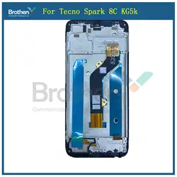 6.6 inch High Quality For Tecno Spark 8C KG5k KG5j KG5n LCD Display Touch Screen Digitizer Assembly With Frame Replacement Parts