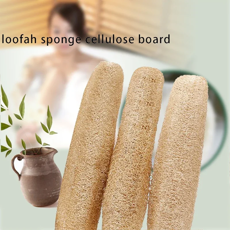 Natural Full Loofah Exfoliating Biodegradable Loofah Sponge Cellulose Natural Shower Sponge Scrubber for Kitchen Bathroom