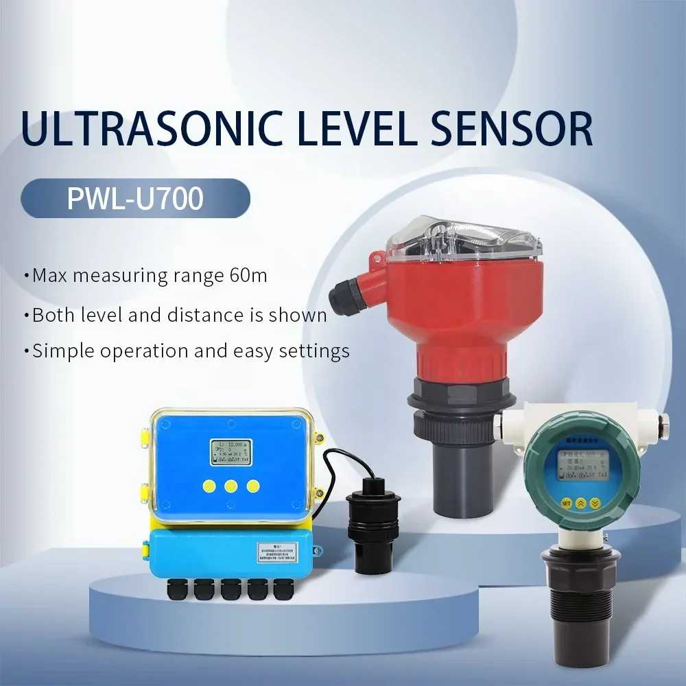 Pokcenser OEM PWL-U700 Relay Output 0-60m Ultrasonic River /lake/sea Water Level Sensor