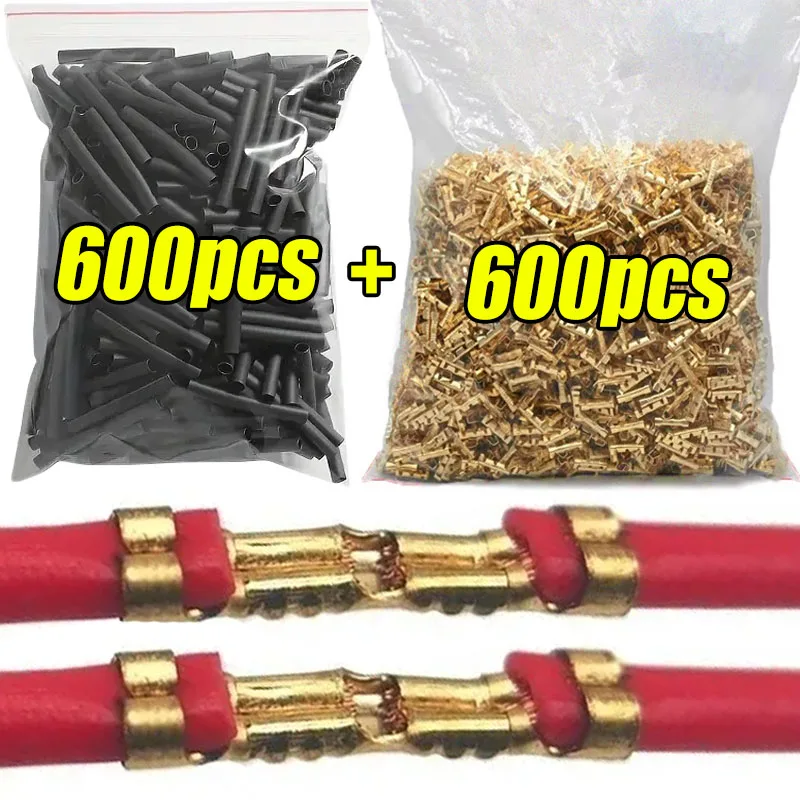 

U-Shaped Electrical Wire Connectors Set Crimp Terminals Block for Fast Wiring Cable Lock 0.5-1.5mm² with Heat Shrink Tube Kits