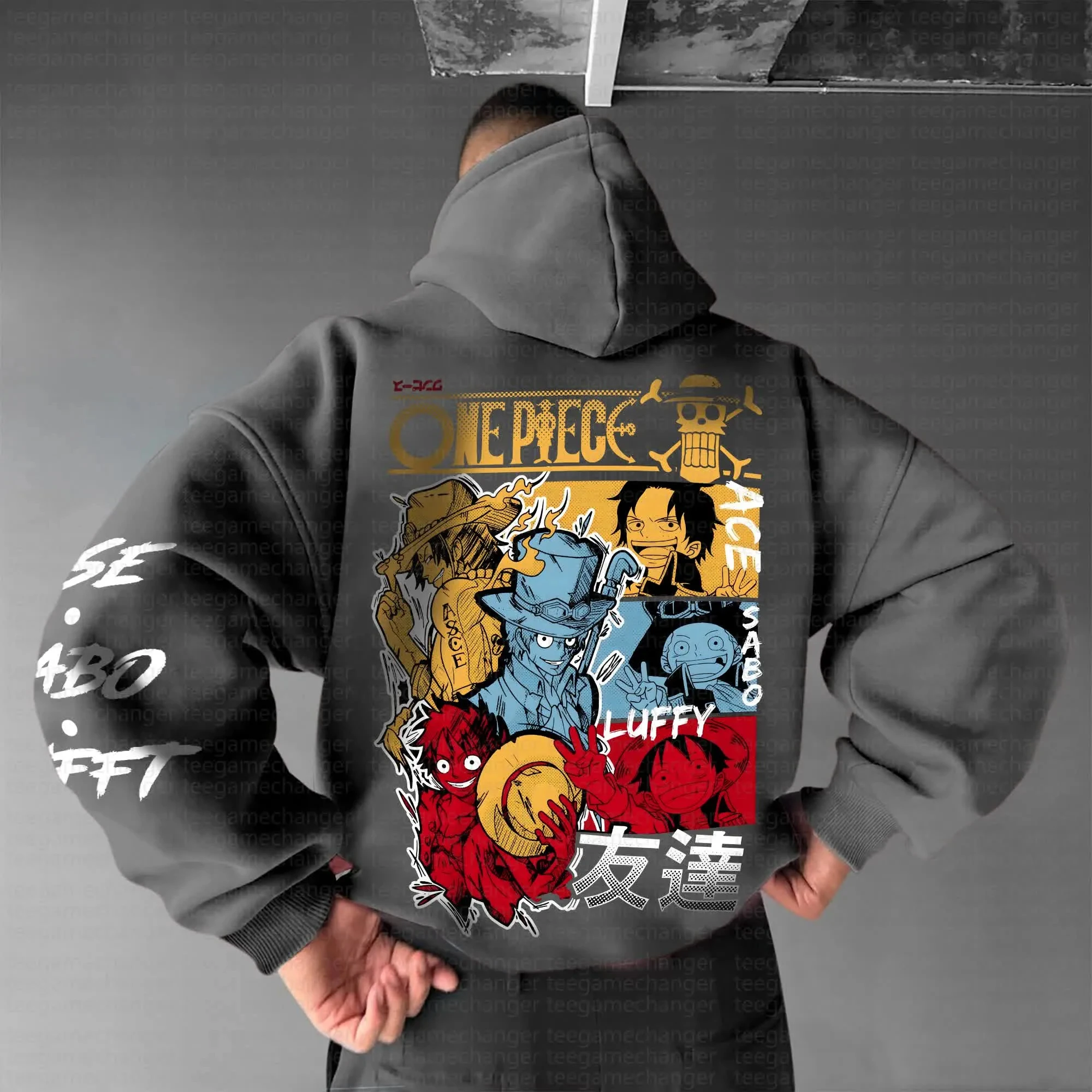 

ONE PIECE Одежда для родителей и детей, осенне-зимняя японская толстовка с капюшоном Hotblooded Animation, классический мужской и женский топ