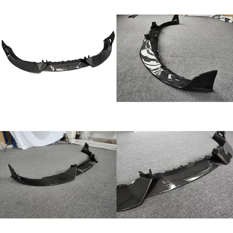 High Quality Dry Carbon Fiber M Shaped Front Bumper Edge Lip Body Kit for Porsche Taycan Modifications