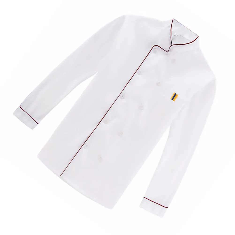 Red Embossed Long Sleeve Chef Jacket Premium Breathable Oil Proof Workwear for Restaurant Hotel Kitchen Unisex Cook Uniform Size
