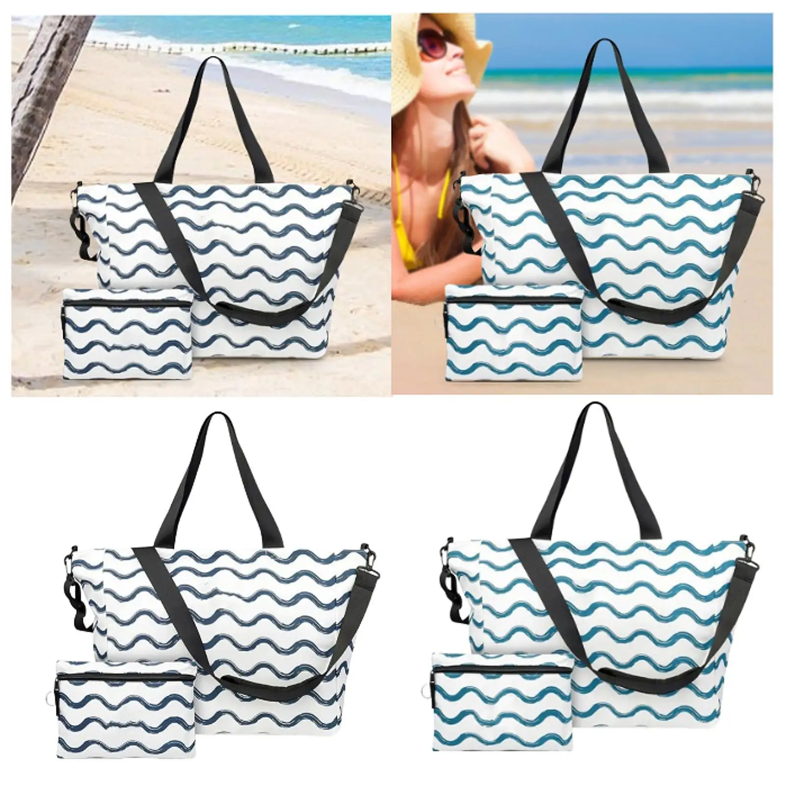 Beach Tote Portable Multipurpose Foldable for Women Sandproof Lightweight Travel Tote for Trip Vacation Essentials Family Pool