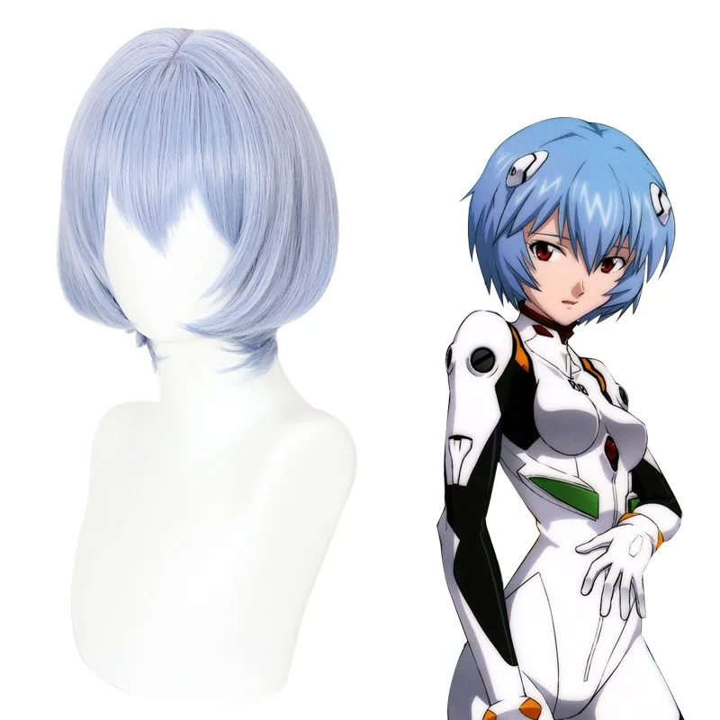 Xiu Dan EVA Nieuwe Eeuw Evangelion Asuka Shikinami Cosplay Pruik Hemelsblauw Grote Cap 480A