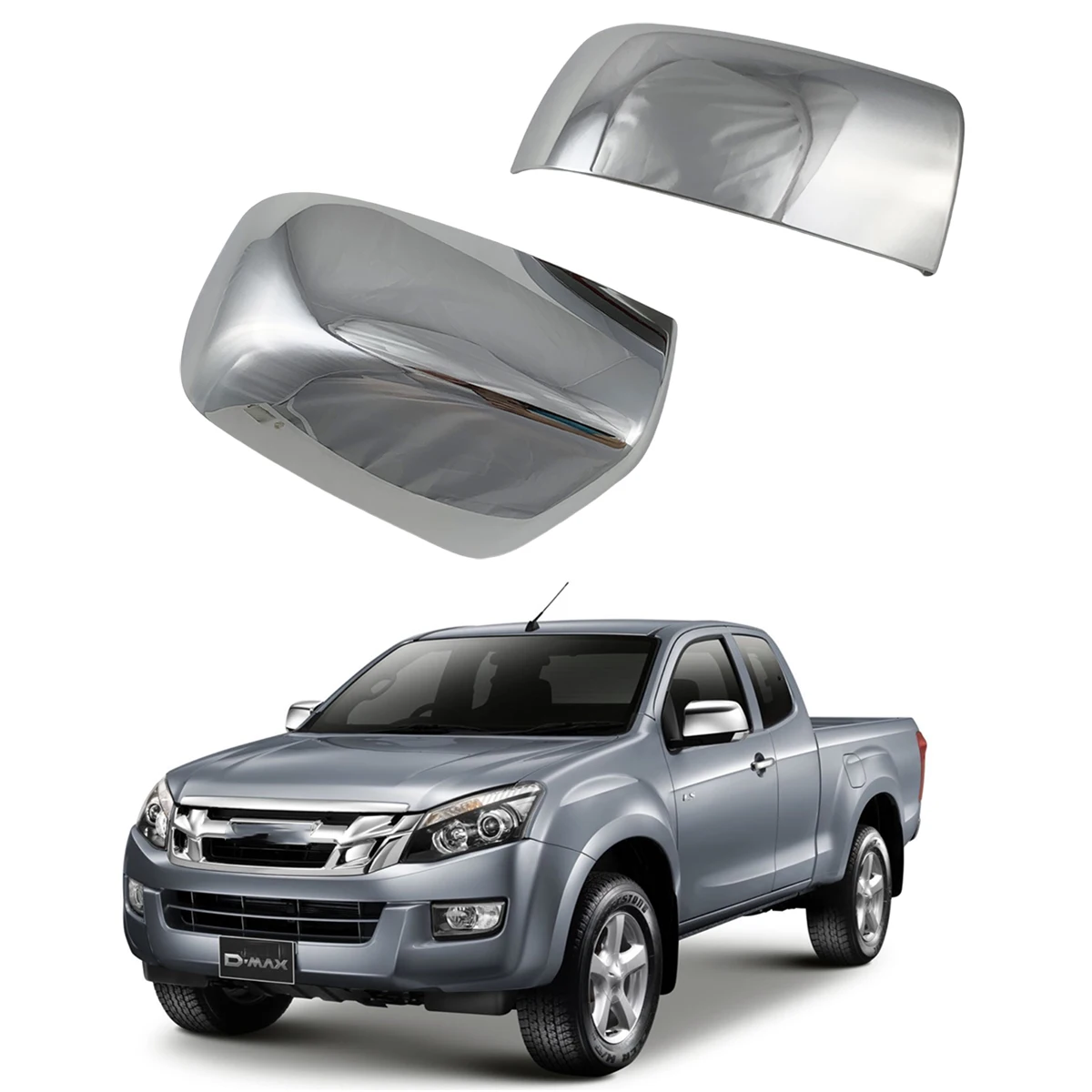 

2pcs Chrome Car Accessories Plated Stickers Door Mirror Cover Trim For Isuzu Dmax Dma-x 2012 2013 2014 2015 2016 2017 2018 2019